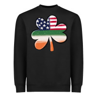 Black st patricks day shamrock american flag Heavyweight Sweatshirt - MaliasSmallBusiness