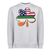 St Patricks Day Shamrock American Flag Heavyweight Sweatshirt | Teevron