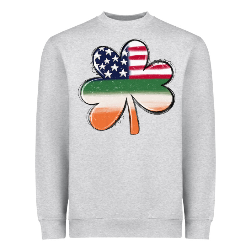 St Patricks Day Shamrock American Flag Heavyweight Sweatshirt by MaliasSmallBusiness | Teevron