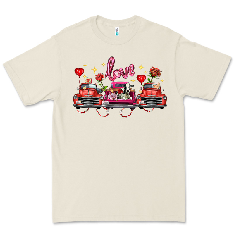 Valentine's Day Farm Trucks Farm Animals Premium Tee by FaDigitalArtStudio | Teevron