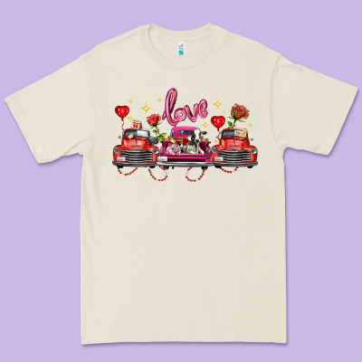 Valentine's Day Farm Trucks Farm Animals Premium Tee Designed By Fadigitalartstudio