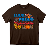 Chocolate Brown loud and proud basketball mom Heavy Core Tee - HRA Design Shop