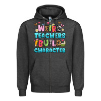 Charcoal Heather weird teachers build character Zipper Hoodie - Artiststas
