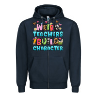 Navy weird teachers build character Zipper Hoodie - Artiststas
