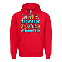 Red weird teachers build character Zipper Hoodie - Artiststas