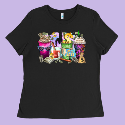 Boss Babe Coffee Cups Ladies Tee Designed By Zillion Design Studio