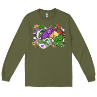 Army Green gamer mardi gras game controller Long Sleeve Tee - MaliasSmallBusiness