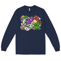 Navy gamer mardi gras game controller Long Sleeve Tee - MaliasSmallBusiness