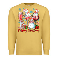 Antique Gold merry christmas wine glasses Premium Sweatshirt - texasbilliewilder