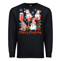 Black merry christmas wine glasses Premium Sweatshirt - texasbilliewilder