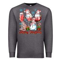 Charcoal Heather merry christmas wine glasses Premium Sweatshirt - texasbilliewilder