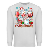 Dove Grey merry christmas wine glasses Premium Sweatshirt - texasbilliewilder