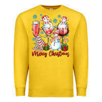 Lemon merry christmas wine glasses Premium Sweatshirt - texasbilliewilder