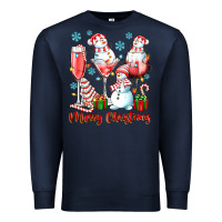 Navy merry christmas wine glasses Premium Sweatshirt - texasbilliewilder