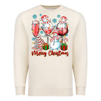 Sandshell merry christmas wine glasses Premium Sweatshirt - texasbilliewilder