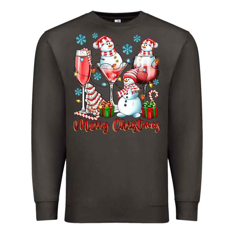 Merry Christmas Wine Glasses Premium Sweatshirt by texasbilliewilder | Teevron