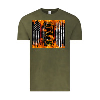 Vintage Olive Western Firefighter Dad Vintage Tee - LillyAllenDesigns