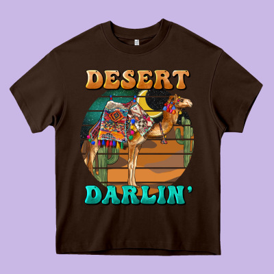 Desert Darling Camel Heavy Core Tee Designed By Barkaloodesign