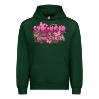 Forest Green Stronger than Cancer Urban Hoodie - FaDigitalArtStudio