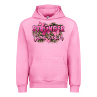 Fuchsia Pink Stronger than Cancer Urban Hoodie - FaDigitalArtStudio