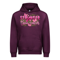 Mauve Wine Stronger than Cancer Urban Hoodie - FaDigitalArtStudio