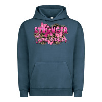 Pigment Midnight Navy Stronger than Cancer Urban Hoodie - FaDigitalArtStudio