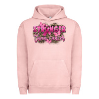 Pigment Salmon Stronger than Cancer Urban Hoodie - FaDigitalArtStudio
