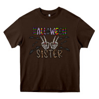 Chocolate Brown halloween sister Heavy Core Tee - CowhideDigitalArt