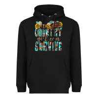 Black Western a Country Girl Can Survive Heavyweight Hoodie - texasbilliewilder