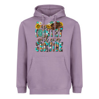 Lavender Western a Country Girl Can Survive Heavyweight Hoodie - texasbilliewilder