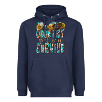 Navy Western a Country Girl Can Survive Heavyweight Hoodie - texasbilliewilder