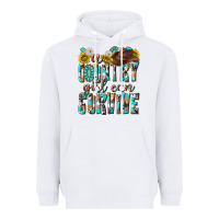White Western a Country Girl Can Survive Heavyweight Hoodie - texasbilliewilder