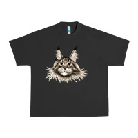 Pigment Black Maine Coon Cat Face Urban Heavy Tee - LillyAllenDesigns