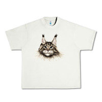 Pistachio Maine Coon Cat Face Urban Heavy Tee - LillyAllenDesigns