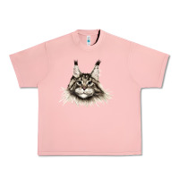 Salmon Maine Coon Cat Face Urban Heavy Tee - LillyAllenDesigns