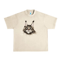 Sandshell Maine Coon Cat Face Urban Heavy Tee - LillyAllenDesigns