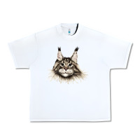 White Maine Coon Cat Face Urban Heavy Tee - LillyAllenDesigns