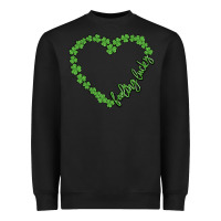Black shamrock heart felling lucky Heavyweight Sweatshirt - MaliasSmallBusiness