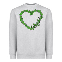 Heather Grey shamrock heart felling lucky Heavyweight Sweatshirt - MaliasSmallBusiness