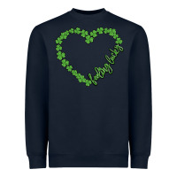 Navy shamrock heart felling lucky Heavyweight Sweatshirt - MaliasSmallBusiness