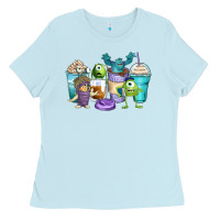 Baby Blue cartoon characters coffee cups Ladies Tee - Zillion Design Studio