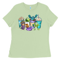 Matcha cartoon characters coffee cups Ladies Tee - Zillion Design Studio