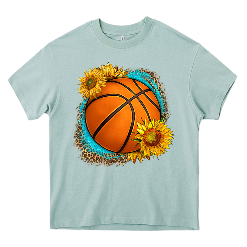 Western Basketball With Sunflower Heavy Core Tee by HRA Design Shop | Teevron
