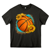 Asphalt western basketball with sunflower Heavy Core Tee - HRA Design Shop