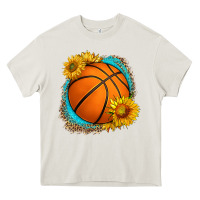 Cream western basketball with sunflower Heavy Core Tee - HRA Design Shop