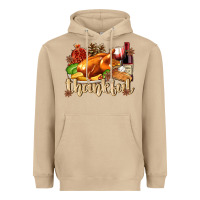 Mushroom Thankful with Turkey Heavyweight Hoodie - texasbilliewilder