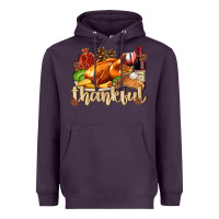 Plum Thankful with Turkey Heavyweight Hoodie - texasbilliewilder