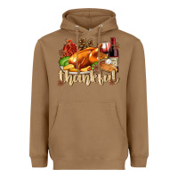 Toasted Coconut Thankful with Turkey Heavyweight Hoodie - texasbilliewilder
