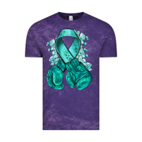 Cloud Purple teal ribbon with boxing gloves Vintage Tee - NancyCooperArtShop