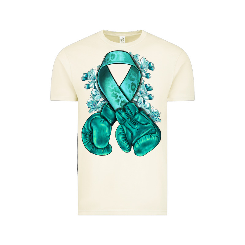 Teal Ribbon With Boxing Gloves Vintage Tee by NancyCooperArtShop | Teevron